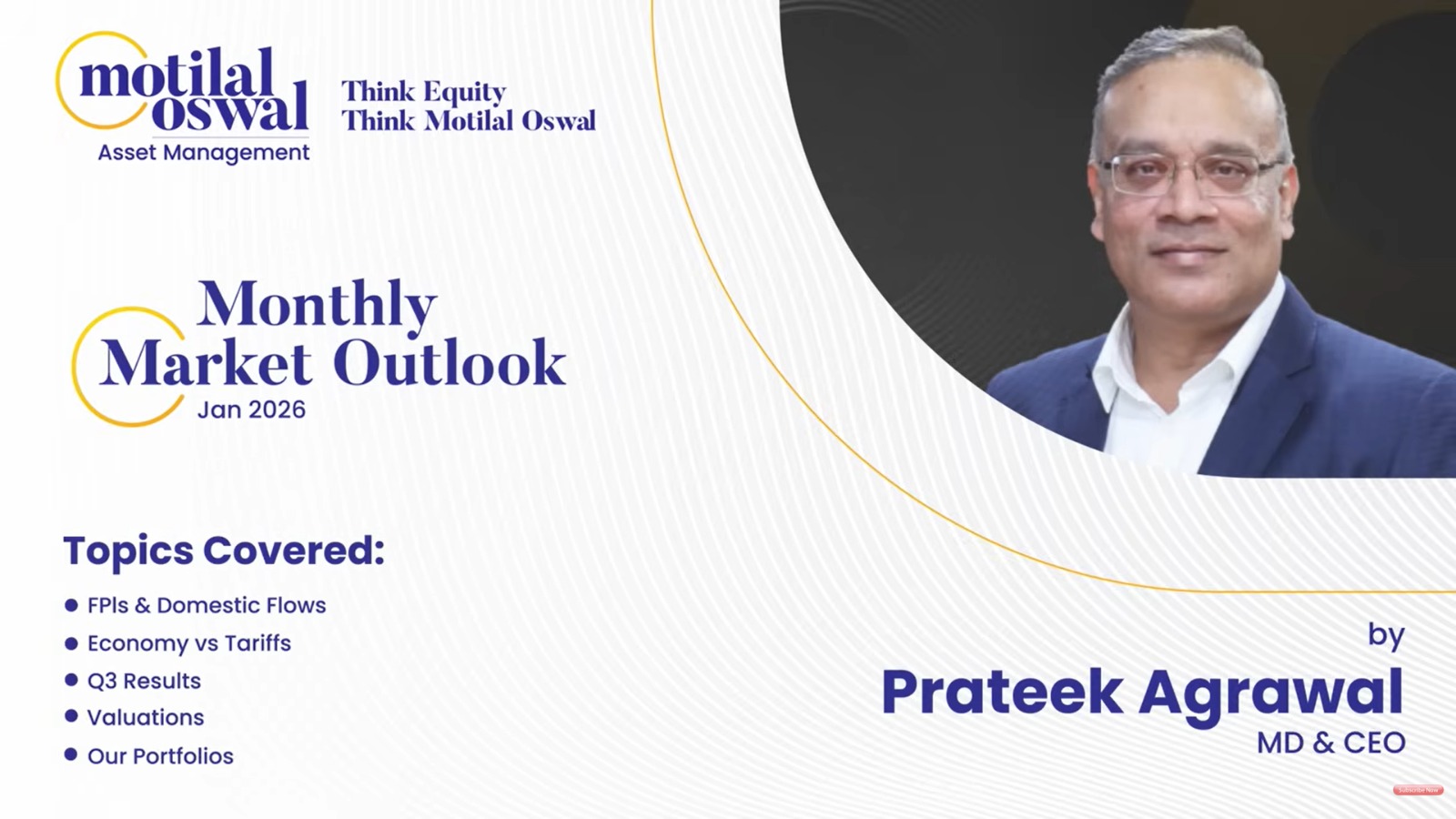 Monthly Market Outlook (Jan 2026) by Prateek Agrawal